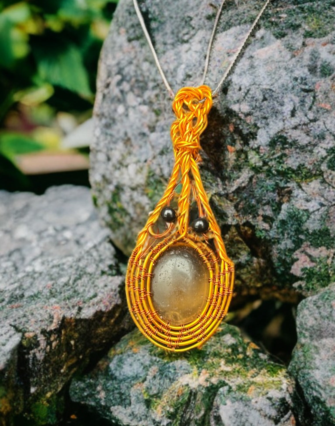 Amber Obsidian Necklace