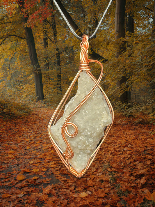 Barite Quartz Druzy Necklace