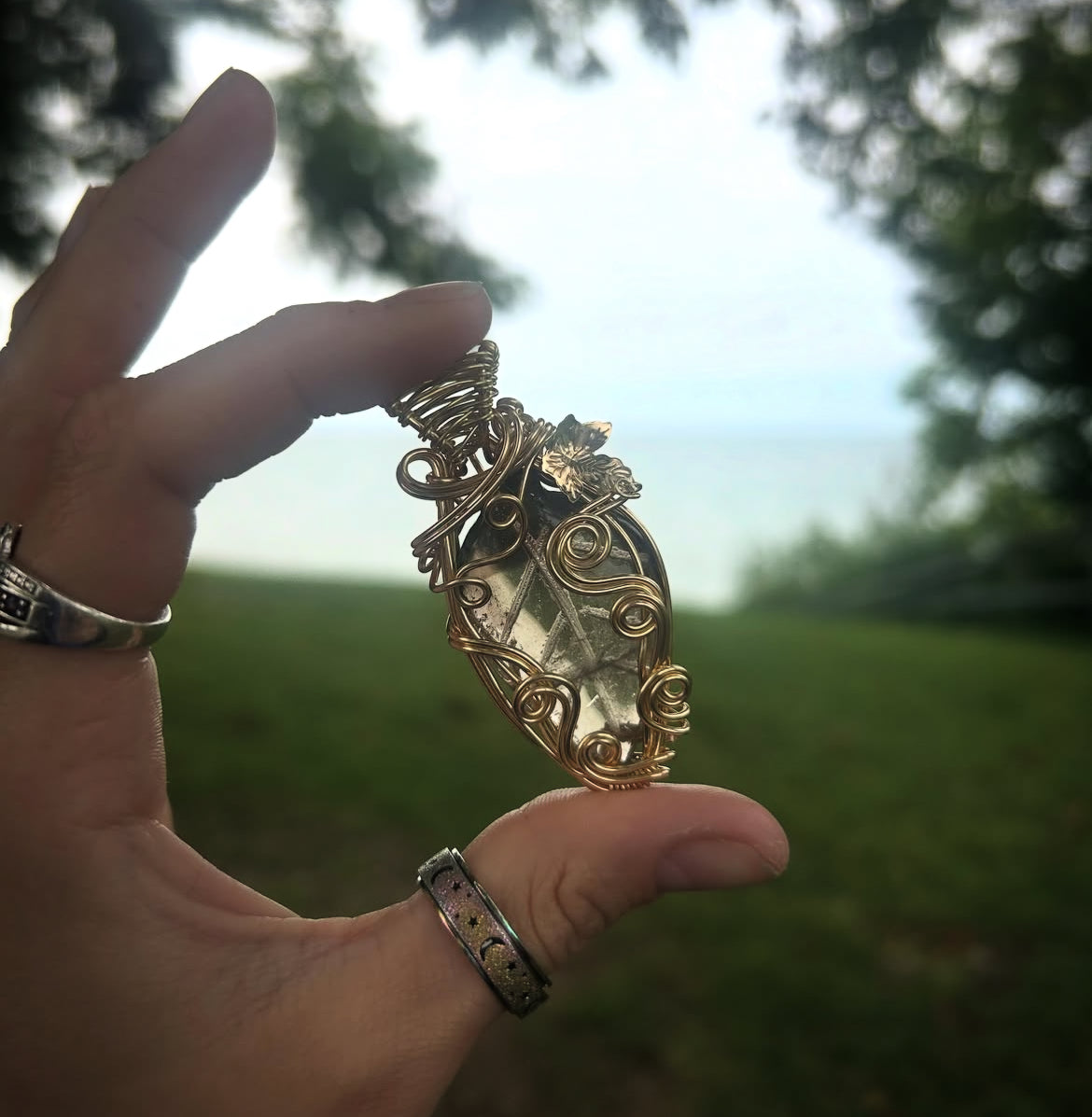 Smoky Quartz Leaf Necklace